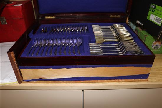 A canteen of plated fiddle pattern flatware (setting for twelve)